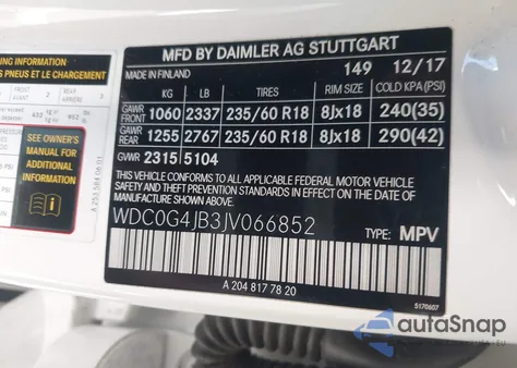 2018 Mercedes-Benz Glc 300 from USA, damaged, VIN WDC0G4JB3JV066852